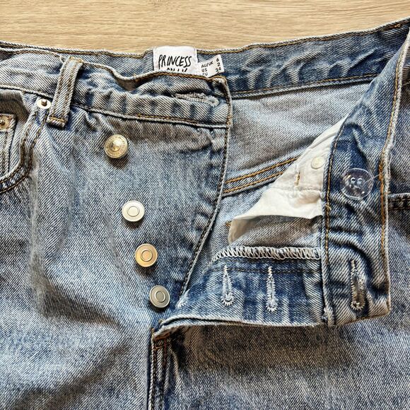 Princess Polly Asymmetric Straight Leg Jeans-Size 8 - Picture 6 of 12